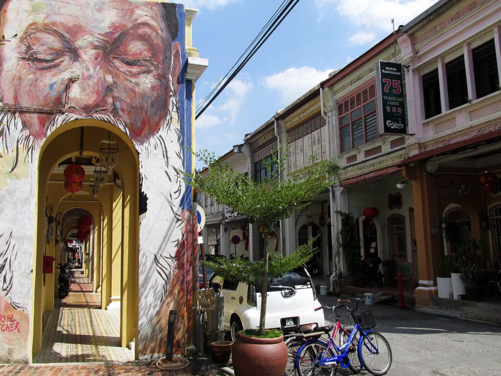 historical buildings in George Town in Malaysia