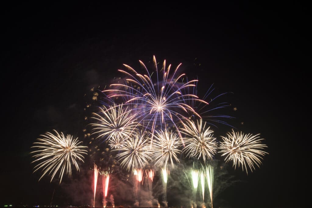 Fireworks in the sky  During the travel seasons in Malaysia